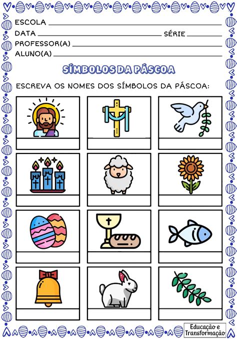Atividade Simbolos Da Pascoa Educação Infantil - Blog Educação e Transformação: 👍Autoditado: Símbolos da Páscoa