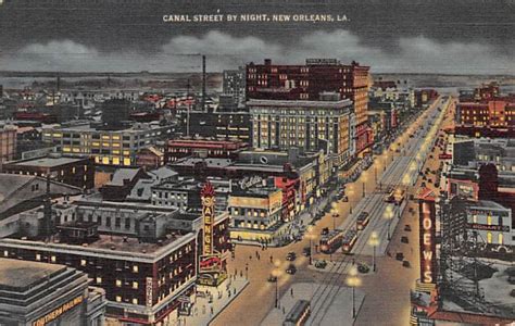 Canal Street At Night Best Illuminated Streets New Orleans Louisiana