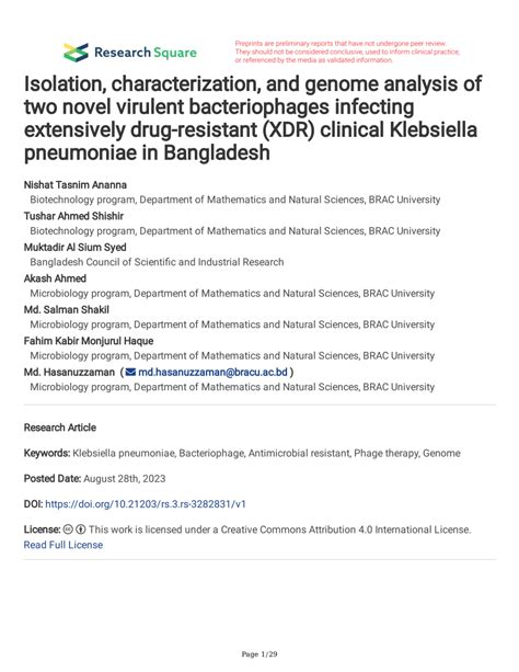 PDF Isolation Characterization And Genome Analysis Of Two Novel