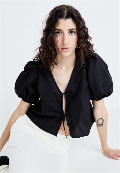 Gina Tricot Puff Sleeve Blouse Pluus Blackmust Zalandoee