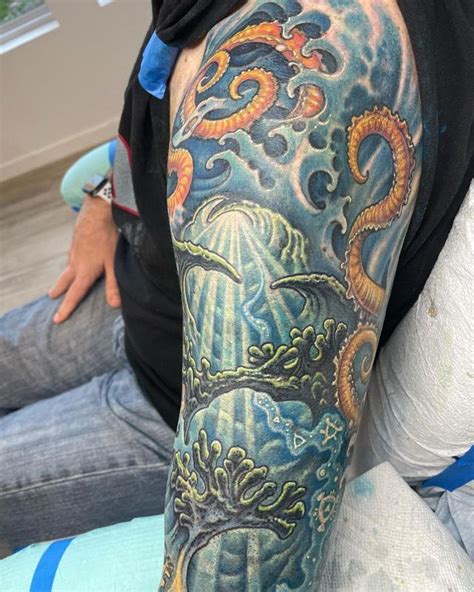 Underwater Biomech Sleeve by Guy Aitchison : Tattoos