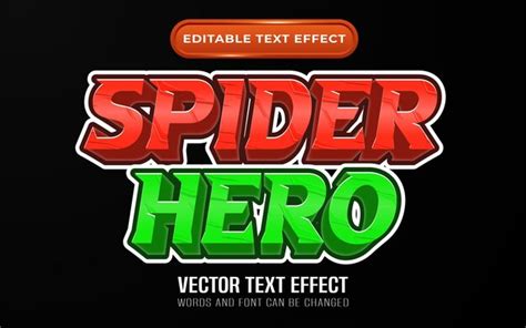 Premium Vector Spider Hero Editable Text Effect