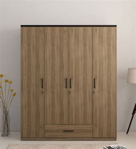 Buy Kosmo Hover 4 Door Wardrobe In Lyon Walnut Natural Wenge Finish