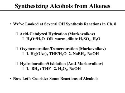 Ppt Chapter Alcohols And Ethers Powerpoint Presentation Free