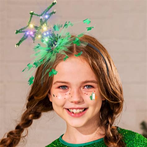 Zehope Light Up St Patricks Day Headbands Led Green