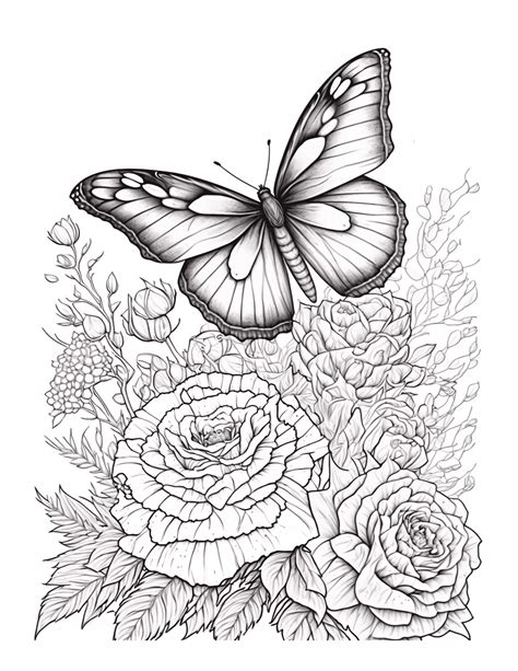 Free Butterfly Garden Coloring Page 61 Free Coloring Adventure