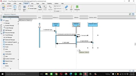 Cara Membuat Sequence Diagram Di Visual Paradigm YouTube