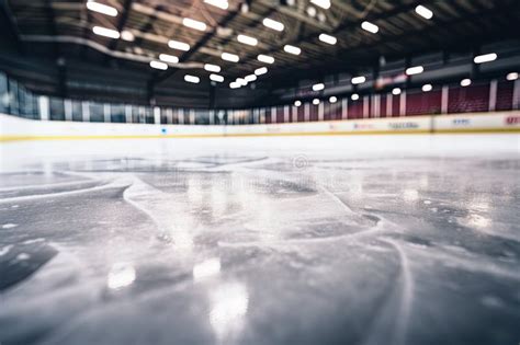 Ice Hockey Rink With Blurred Background Shallow Depth Of Field Toned
