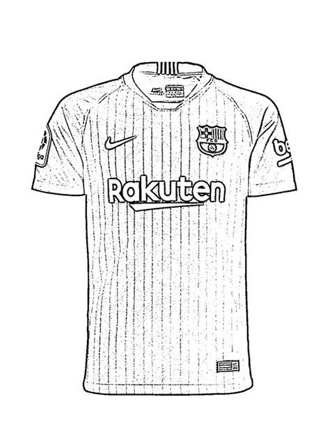 FC Barcelona jersey Coloring Page - Funny Coloring Pages