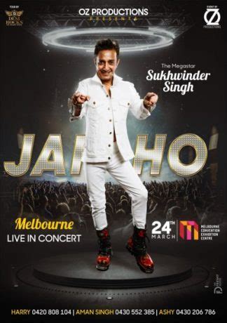 JAIHO Tour by Sukhwinder Singh Live in Concert Australia 2023 - Premier Tickets