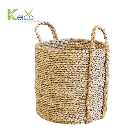 Wholesale Decorative Seagrass Storage Basket With Lid X Cm Made In