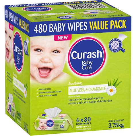 960pk Curash Babycare Aloe Vera And Chamomile Baby Wipes Dermatologically