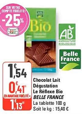 Promo Chocolat Lait D Gustation Le R Flexe Bio Belle France Chez G