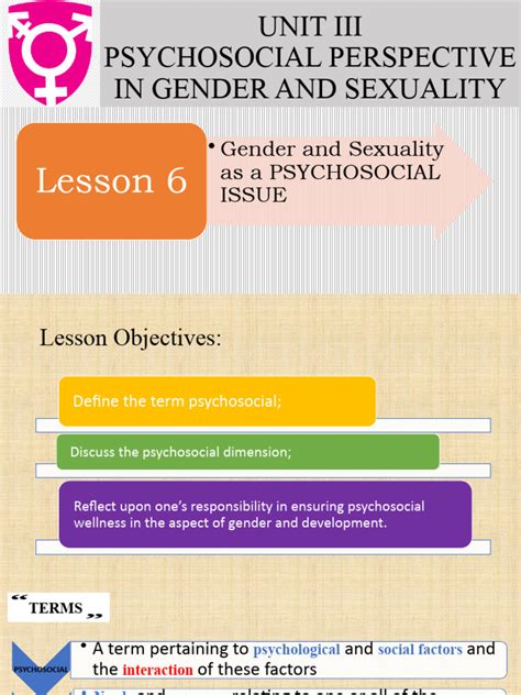 Lesson 6 Gender And Sexuality As Psychosocial Issues Pdf Emotions