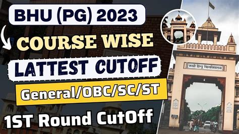 Official Cutoff List Bhu Pg St Cutoff Courses