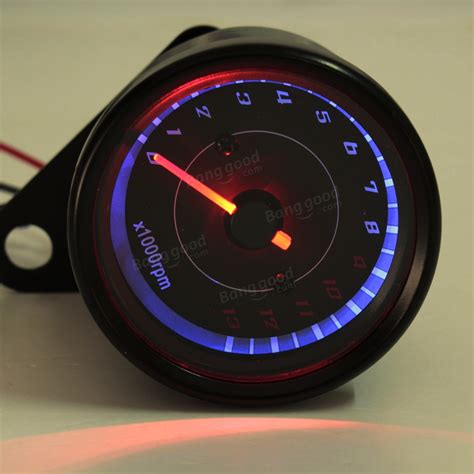 13000 RPM Motorcycle Red Blue LED Tachometer Speedometer Gauge