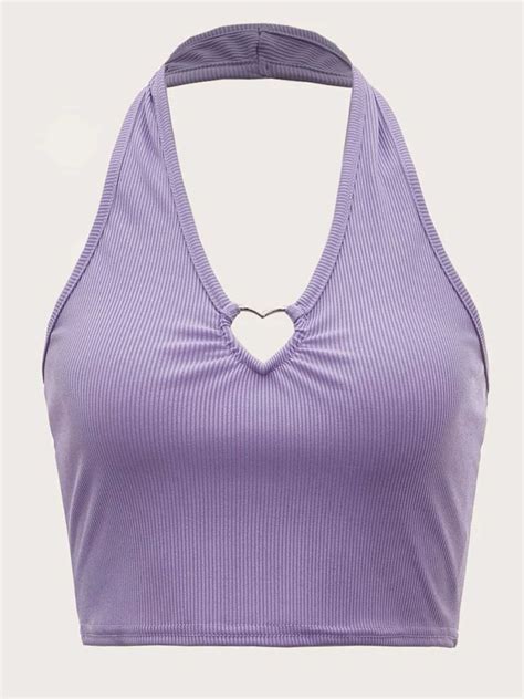 Solid Ribbed Halter Topcheck Out This Solid Ribbed Halter Top On Romwe