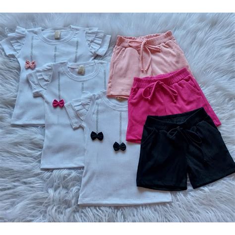 Conjunto Infantil De Menina 3 Lacinhos Shopee Brasil