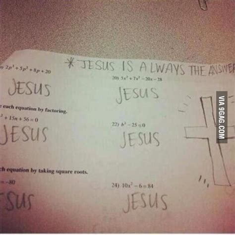 When Answering Math Problems Jesus Is Always The Answer Gag