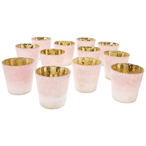 Tall Frosted Ombre Mercury Glass Votive Candle Holders Set Of