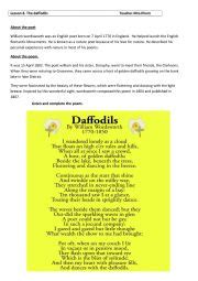 The Daffodils Esl Worksheet By Ilhem Nawi