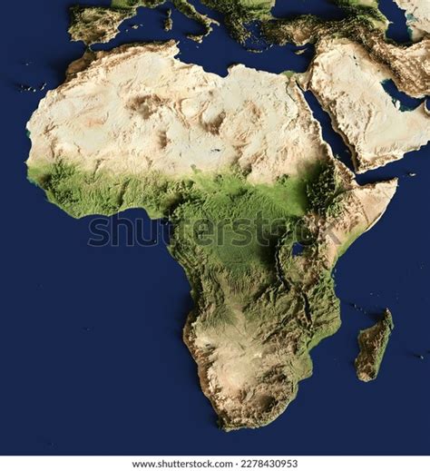 3d Illustration Highly Detailed Map Africa Stock Illustration ...