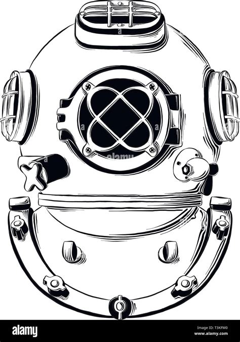 Deep Sea Diving Helmet Drawing