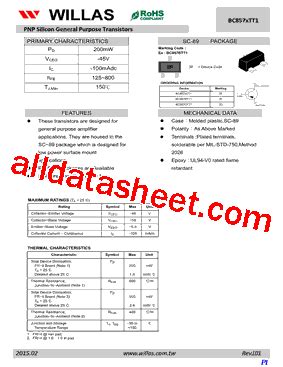 BC857C Datasheet PDF WILLAS ELECTRONIC CORP