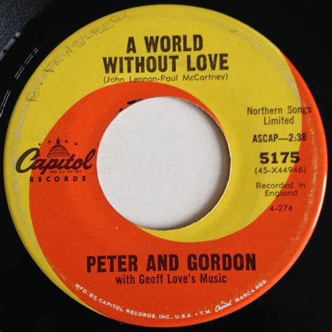 Peter And Gordon With Geoff Loves Music A World Without Love If