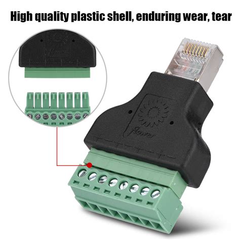 Adaptador Rj45 Macho A Clemas Borne Terminal Conector 8 Pin