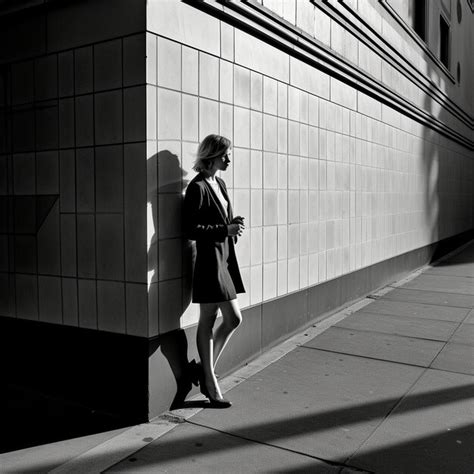 Premium Ai Image A Woman Is Standing In Front Of A Wall With A Cup Of