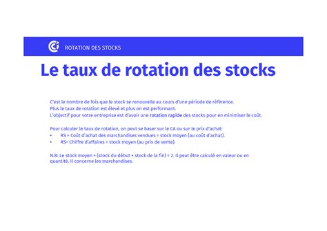 Calcul Gestion Des Stocks Le Taux De Rotation Des Stocks Cest Le