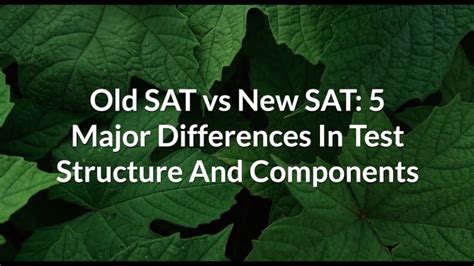 Old Sat Vs New Sat 5 Major Differences In Test Structure And Components Sat Test Youtube