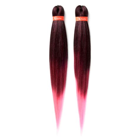 X Pression Ultra Braid 100 Kanekalon 2x Pre Stretched Colour OM Cherry