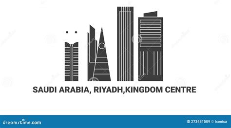 Saudi Arabia Riyadh Kingdom Centre Travel Landmark Vector