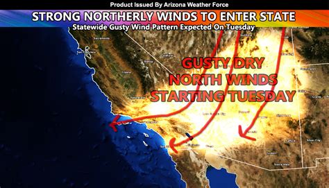 Strong Gusty And Dry North Winds Expected To Enter Arizona On Tuesday