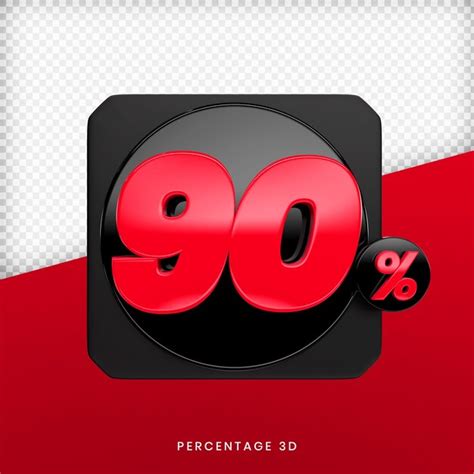 Premium Psd 90 Percentage 3d Render Premium Psd