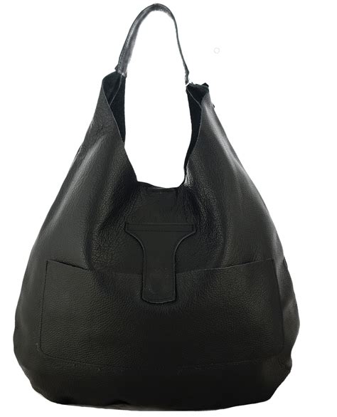 Leather Tote Bag With Pockets Black Handbag For Women Everyday