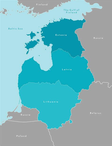 Vector Isolated Illustration Simplified Political Map Of Baltic States