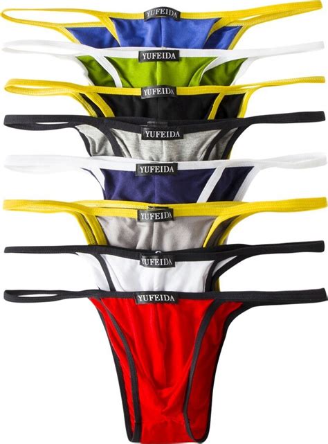 YFD YUFEIDA Men S Comfortable Modal Briefs G String Sexy Low Raise Bikini Thong Underwear Pack
