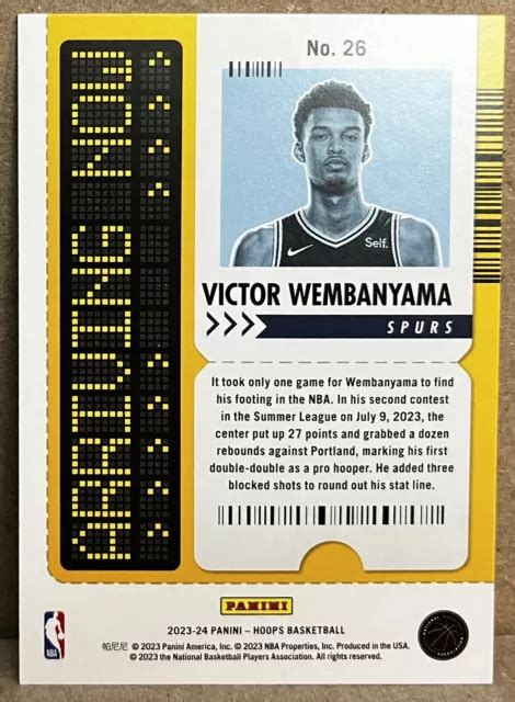 Victor Wembanyama Panini Nba Hoops Arriving Now Rc Rookie