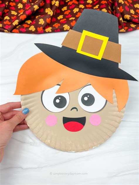 Paper Plate Pilgrim Craft For Kids Free Template