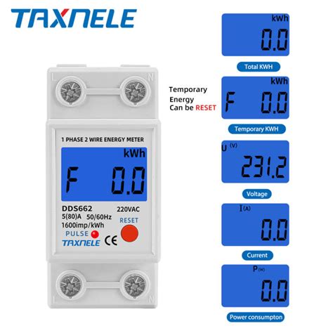 Single Phase Two Wire Lcd Digital Display Wattmeter Reset Zero Energy