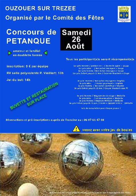 Dammarie Concours De P Tanque En Doublettes Form Es