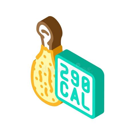 Spicy Chicken Fried Isometric Icon Vector Illustration Stock Vector