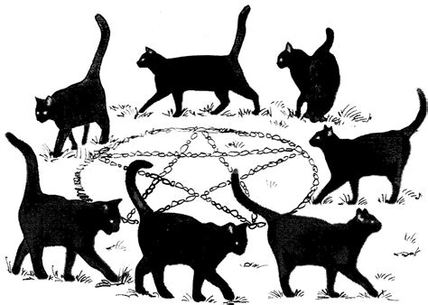 Black Cats Magic Circle Pentacle Cling Rubber Stamp By Cherry Pie