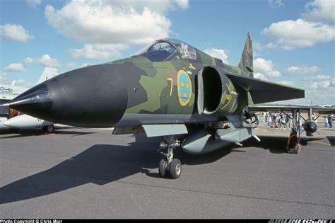 Saab Aj37 Viggen Sweden Air Force Aviation Photo 0836736