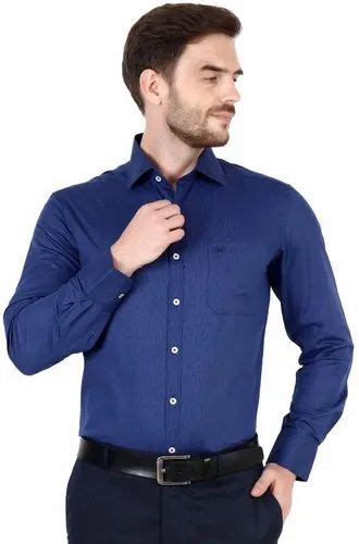 Plain Cotton Men Blue Formal Shirt Full Sleeves At Rs 899 In Greater Noida