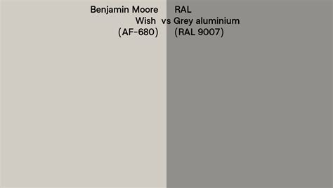 Benjamin Moore Wish AF 680 Vs RAL Grey Aluminium RAL 9007 Side By