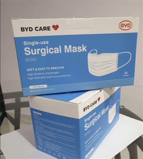 Byd Care Surgical Mask Single Use Individual Pack Health And Nutrition Face Masks And Face